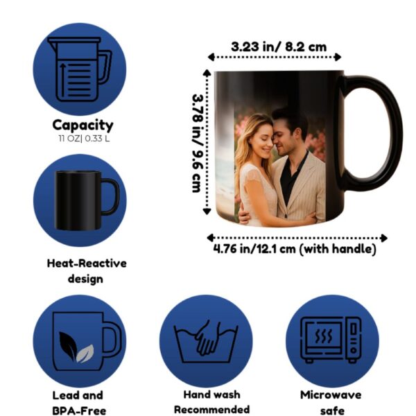 Magic Mug Features & Size Guide – Print Carva Custom magic mug features – heat reactive, microwave safe, BPA free