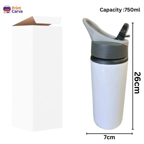 750ml Custom Straw Sipper Bottle – Personalized Aluminium Water Bottle with Photo Printing